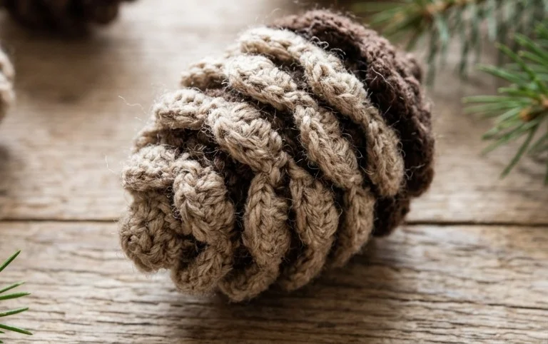 Easy way! Crochet Pine Cone Christmas Ornament